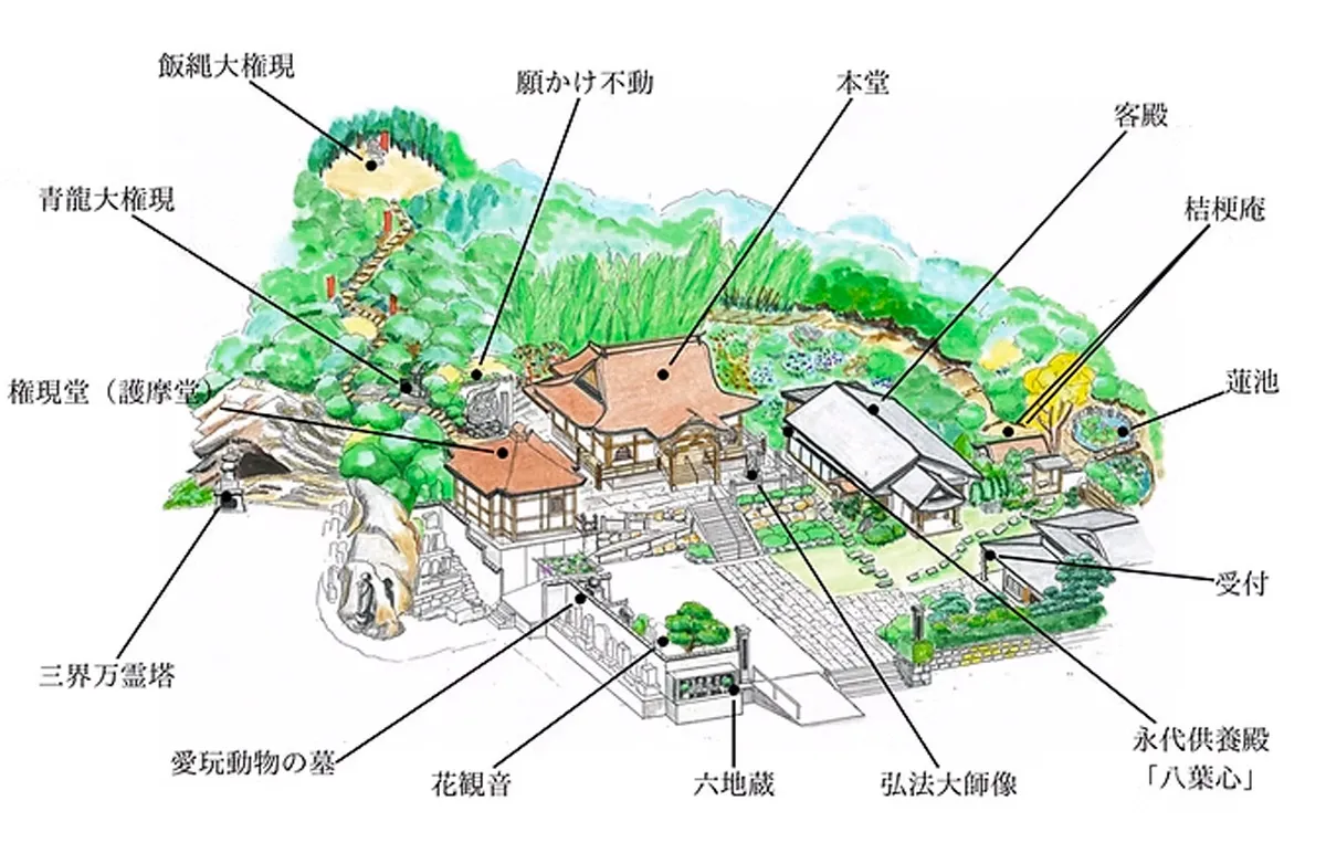 能蔵院の境内散策マップ